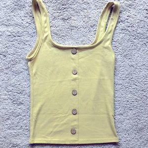 🌼Boho Summer Ribbed yellow tank Caution To The Wind🌼